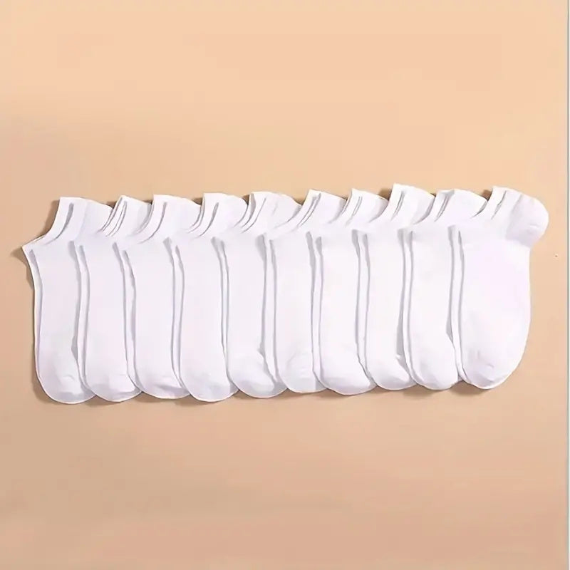 50 Pairs Breathable Lightweight Polyester No-Show Socks for Summer in Black White Gray