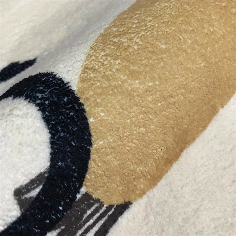 Yoqimli multfilm hayvonlar naqshli dumaloq gilam, sirpanchiq bo'lmagan, yumshoq gilam, mehmonxona yoki yotoqxona uchun