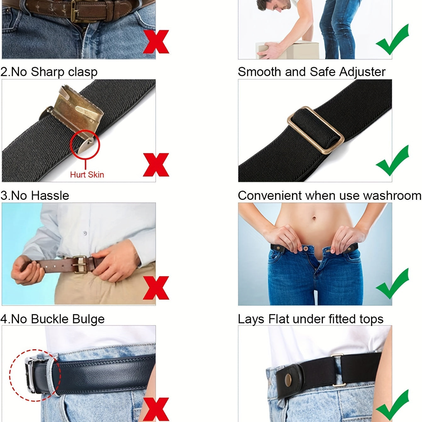 Elastic Tummy Control Belt for Men and Women No Buckle Adjustable Waist Shaping Belt