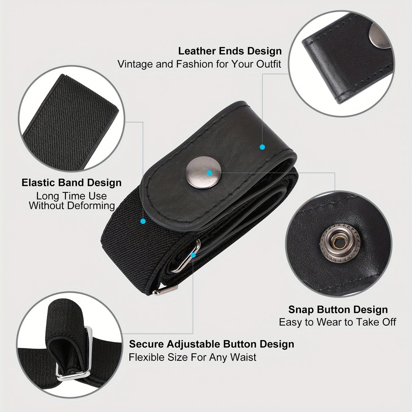 Elastic Tummy Control Belt for Men and Women No Buckle Adjustable Waist Shaping Belt