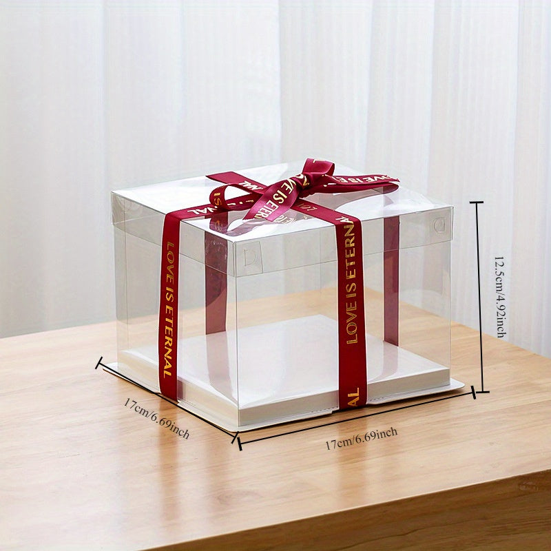 Transparent Cake Box with Lid for Baking and Storage, Keeps Cakes Fresh