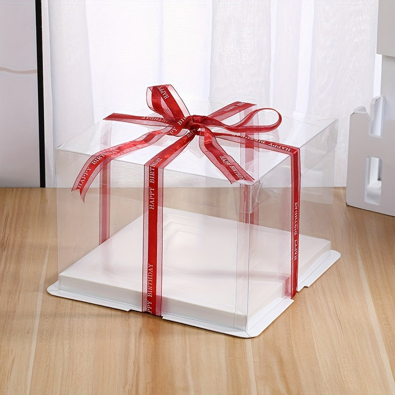 Transparent Cake Box with Lid for Baking and Storage, Keeps Cakes Fresh