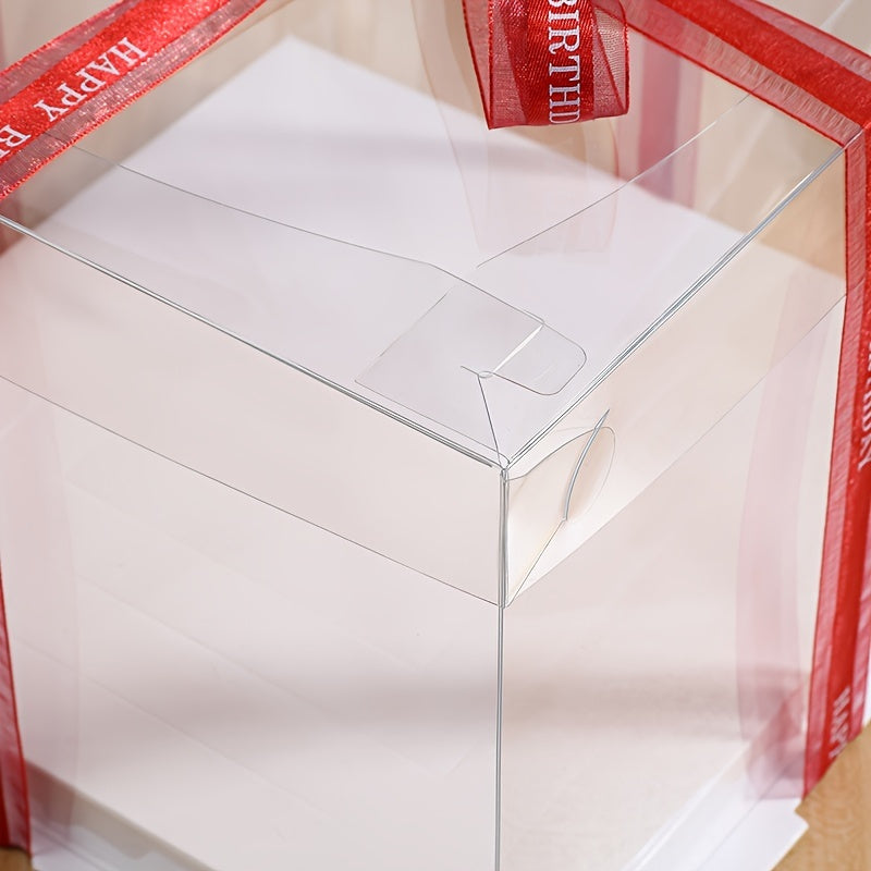Transparent Cake Box with Lid for Baking and Storage, Keeps Cakes Fresh