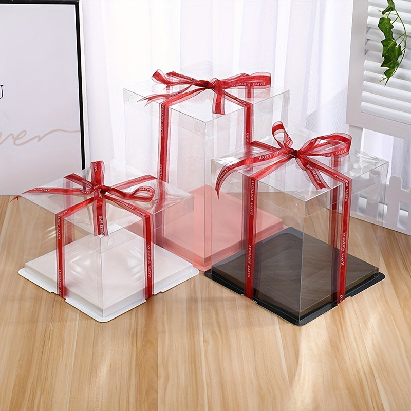 Transparent Cake Box with Lid for Baking and Storage, Keeps Cakes Fresh