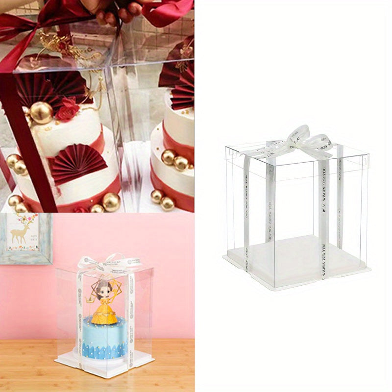 Transparent Cake Box with Lid for Baking and Storage, Keeps Cakes Fresh