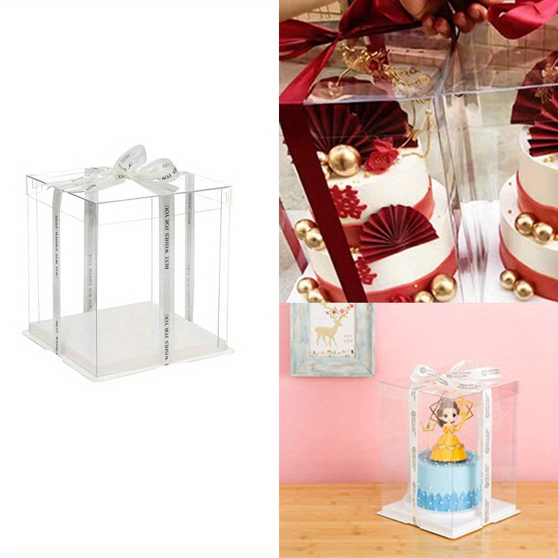 Transparent Cake Box with Lid for Baking and Storage, Keeps Cakes Fresh