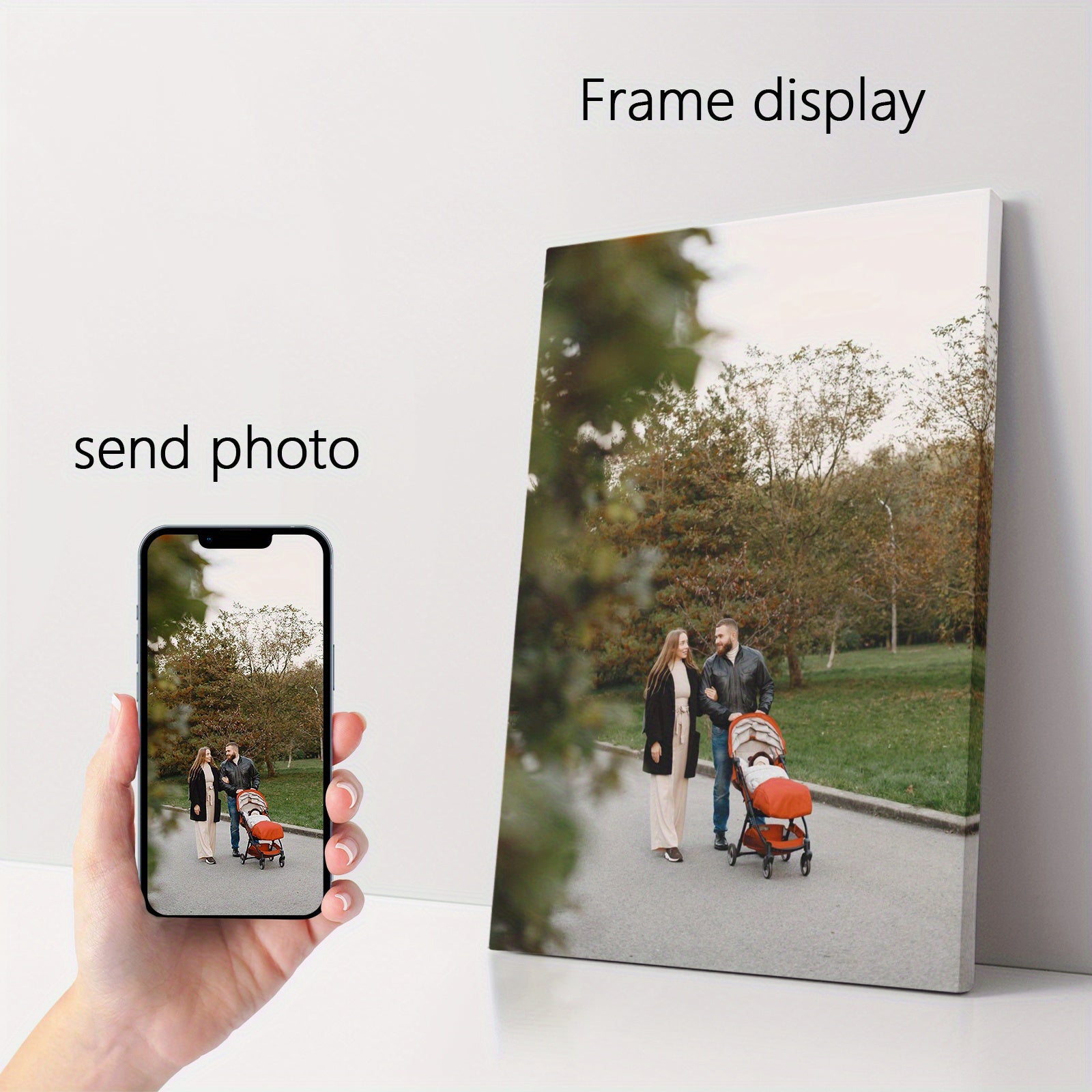 Shaxsiy fotosurat bilan sozlanadigan ramkali kanvas devor san'ati, uy bezaklari va sovg‘a uchun