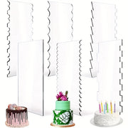 Set of 6 Acrylic Cake Scrapers for Smoothing and Shaping Baked Goods