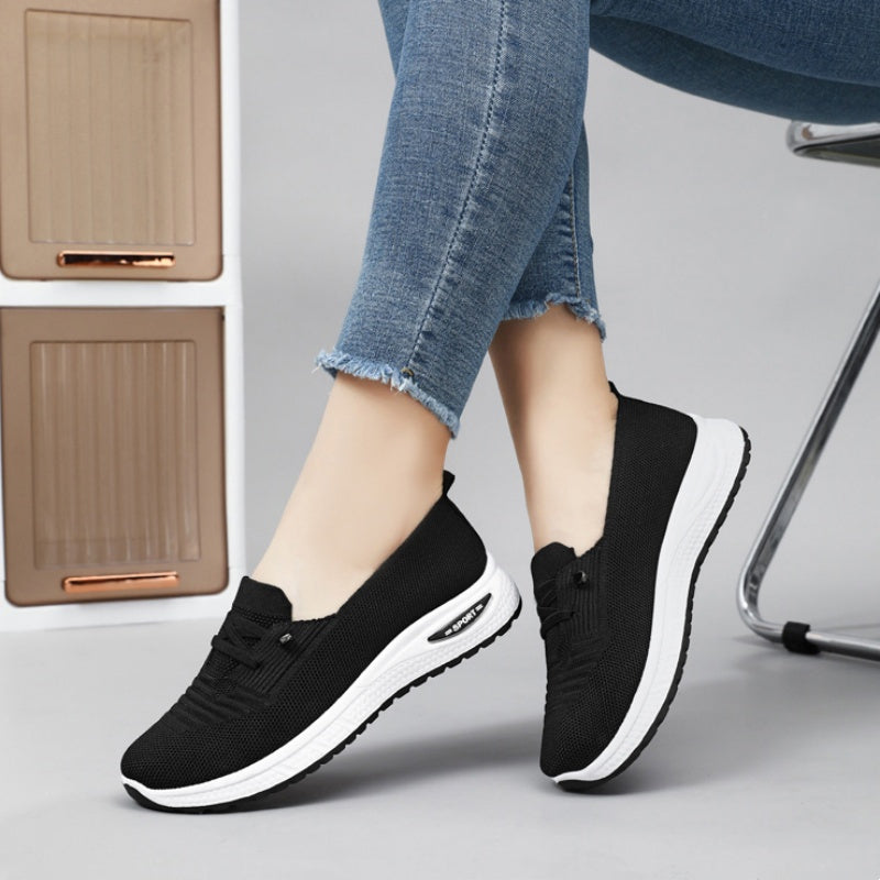 Ayollar uchun nafas oladigan tikuvsiz sport poyabzali, kundalik, bog‘lamli, tashqi foydalanish uchun oyoq kiyimlari