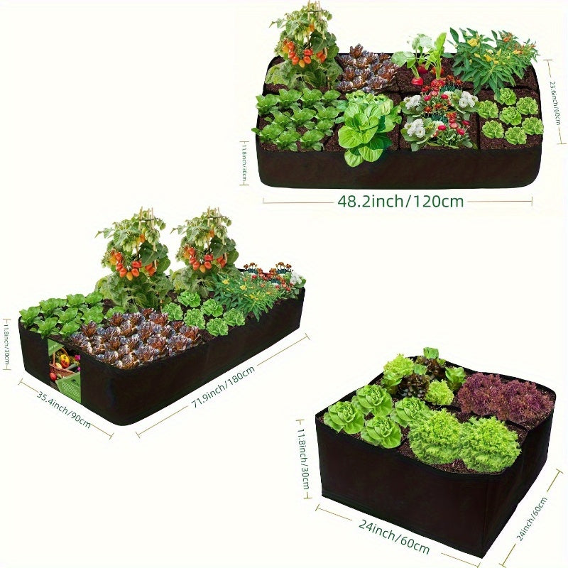 Elevated Garden Bed with Compartments for Vegetables and Flowers 3x6ft