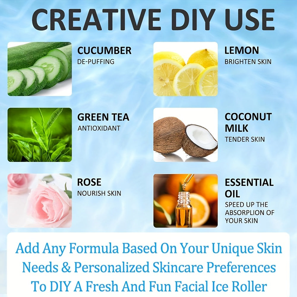 Conjunto de rodillo facial de hielo y Gua Sha para rejuvenecimiento facial y de ojos, herramientas de cuidado de la piel con enfriamiento, molde de silicona para hielo