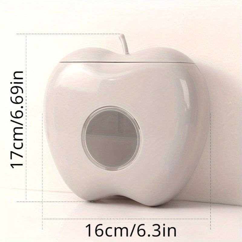 Apple-Shaped Plastic Bag Holder Wall Mount Kitchen Storage Organizer for Food Covers