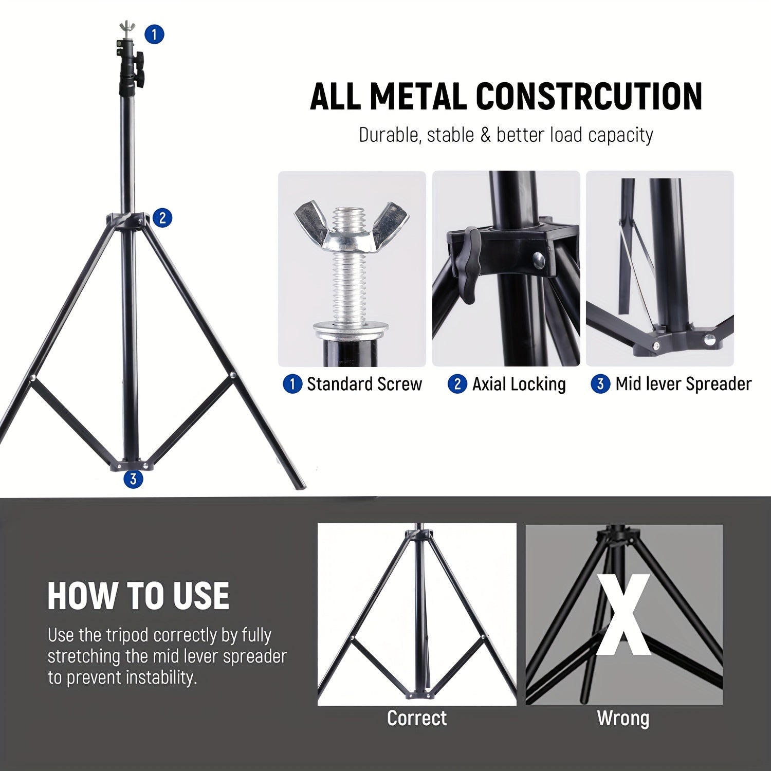 Adjustable 7x7ft Photo Studio Backdrop Stand with Crossbars Clamps and Balloon Arch Support