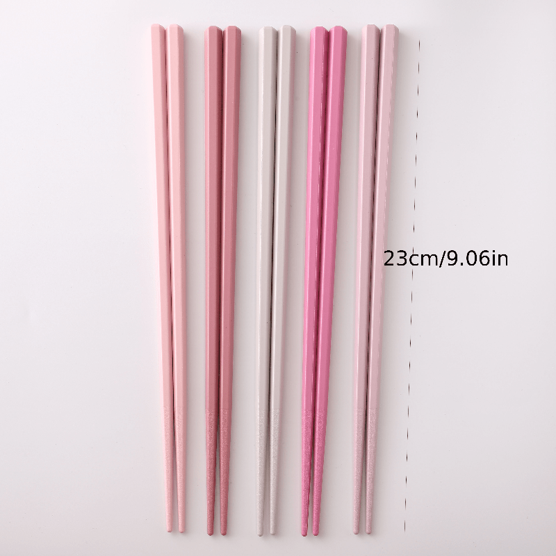 5 Pairs of Durable Alloy Chopsticks for Home and Restaurant Use