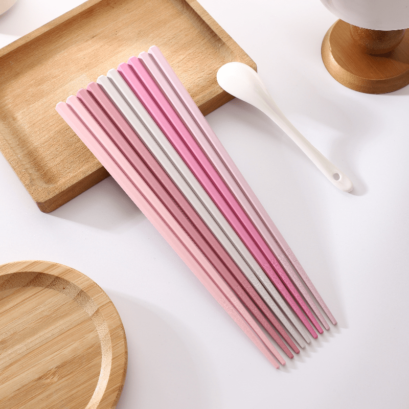 5 Pairs of Durable Alloy Chopsticks for Home and Restaurant Use
