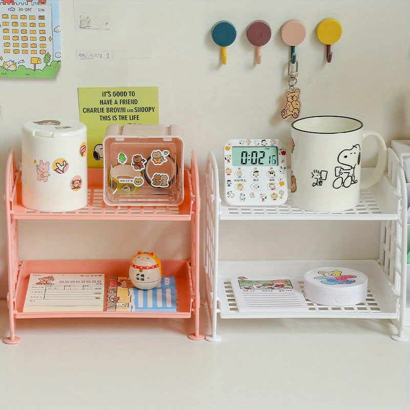 Carro organizador de plástico para cocina y baño, almacenamiento compacto, estante de utilidad sin taladro