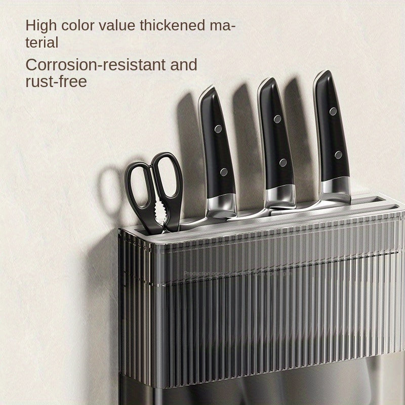 Conjunto de estantes organizadores de cocina con frascos de especias, soporte para tapas y soporte para cuchillos