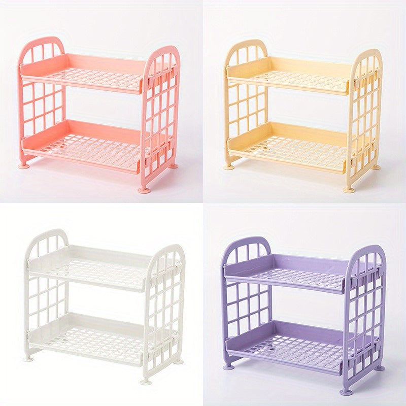 Carro organizador de plástico para cocina y baño, almacenamiento compacto, estante de utilidad sin taladro