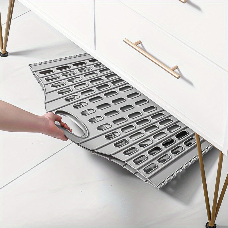 Foldable Gray Laundry Basket 40.64cm x 32cm with Handles Wall-Mounted Sturdy Plastic