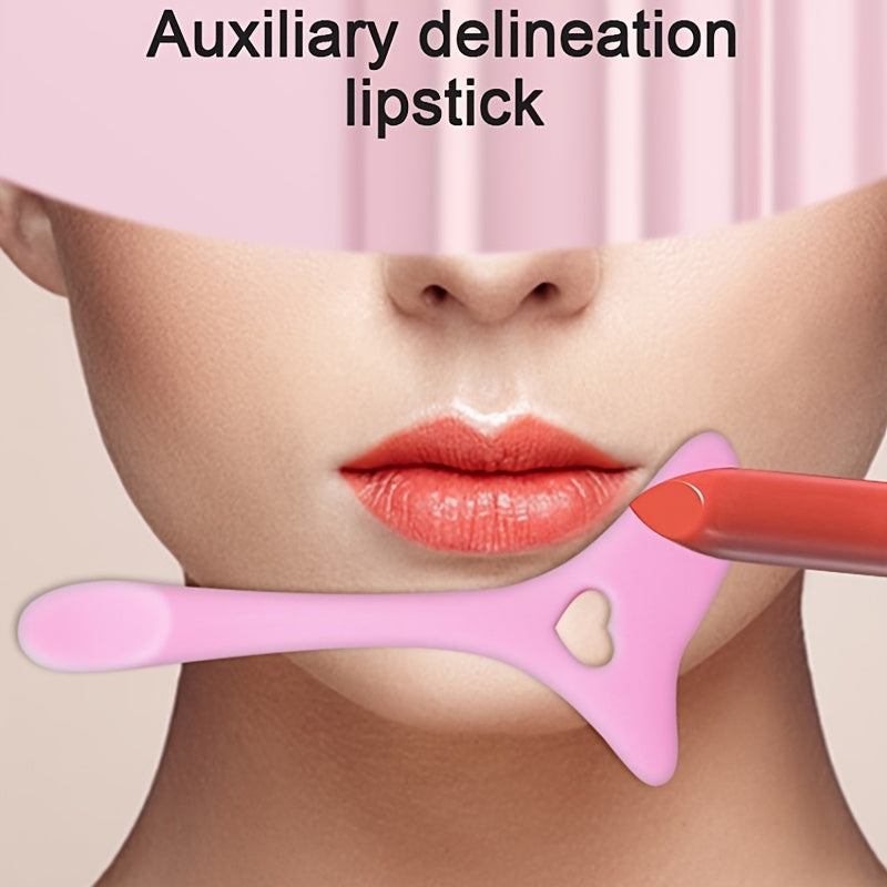 Guía de silicona rosa para delineador de ojos y lápiz labial para principiantes plantilla de uso múltiple