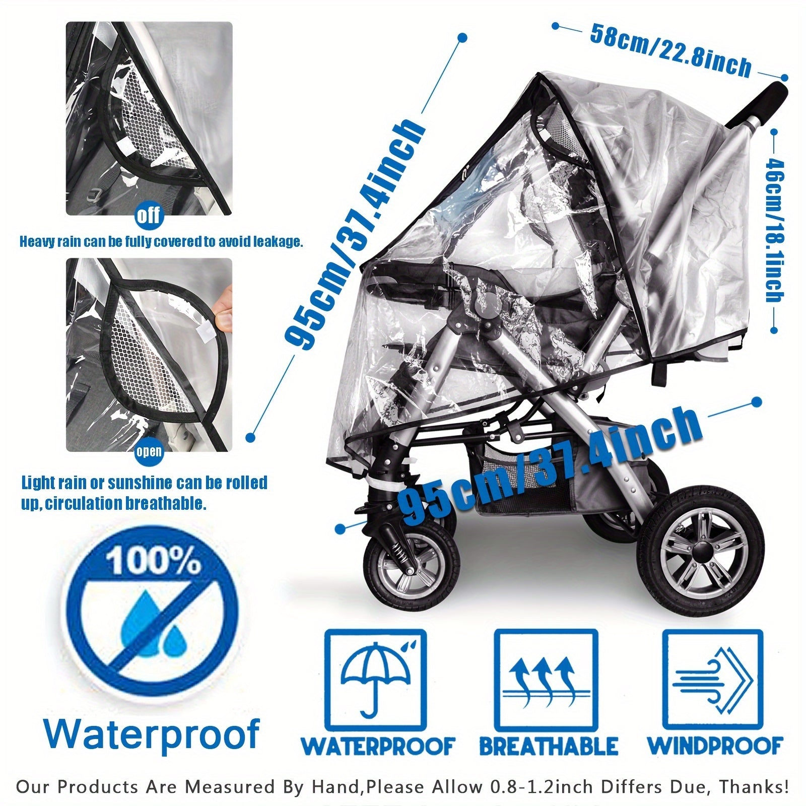 Waterproof Windproof Stroller Rain Cover Universal Baby Outdoor Protection