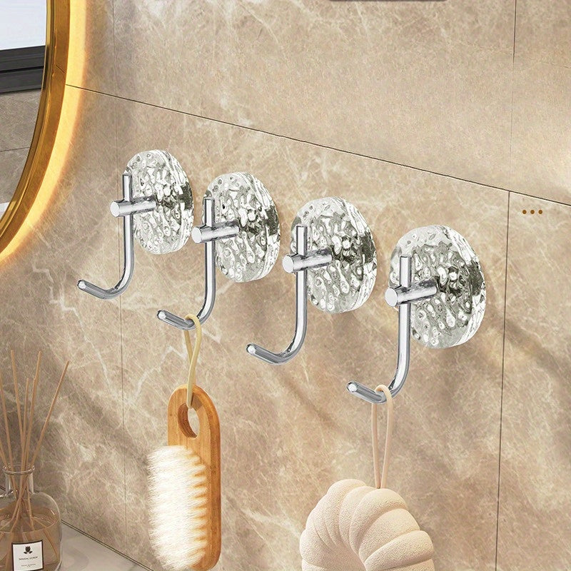 Acrylic Towel Hook Non-Punch Adhesive for Bathroom Kitchen Bedroom Silver or Gold