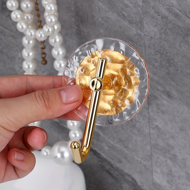 Acrylic Towel Hook Non-Punch Adhesive for Bathroom Kitchen Bedroom Silver or Gold