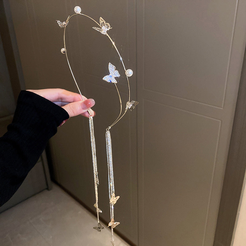 Women Butterfly Tassel Headband Hair Accessory for Photography and Hair Decoration