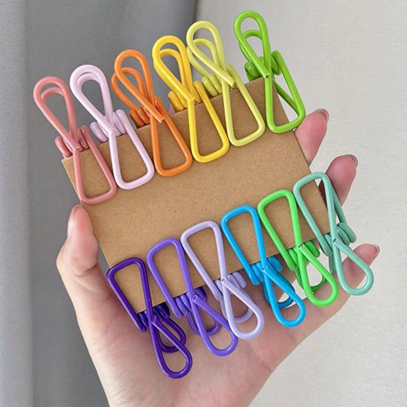 Набор из 10 ярких прищепок из нержавеющей стали с ветроустойчивым и нескользящим дизайном