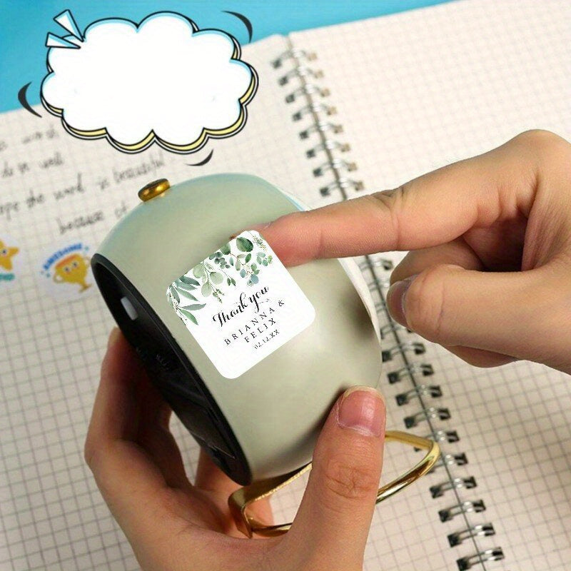 Shaxsiylashtirilgan To'y Sovg'alari Stikerlari - Maxsus Rahmat Etish Etiketkalari, Kvadrat Shakl (3.81-5.99sm), Qog'ozdan Yasalgan, Kelin To'y va Party Sovg'alari uchun Ism va Sana Kiritilgan (Turli Miqdorlarda Mavjud)