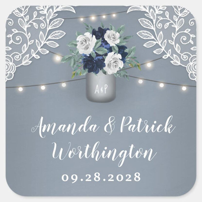 Shaxsiylashtirilgan To'y Sovg'alari Stikerlari - Maxsus Rahmat Etish Etiketkalari, Kvadrat Shakl (3.81-5.99sm), Qog'ozdan Yasalgan, Kelin To'y va Party Sovg'alari uchun Ism va Sana Kiritilgan (Turli Miqdorlarda Mavjud)