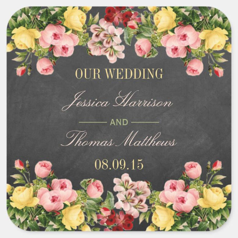 Shaxsiylashtirilgan To'y Sovg'alari Stikerlari - Maxsus Rahmat Etish Etiketkalari, Kvadrat Shakl (3.81-5.99sm), Qog'ozdan Yasalgan, Kelin To'y va Party Sovg'alari uchun Ism va Sana Kiritilgan (Turli Miqdorlarda Mavjud)