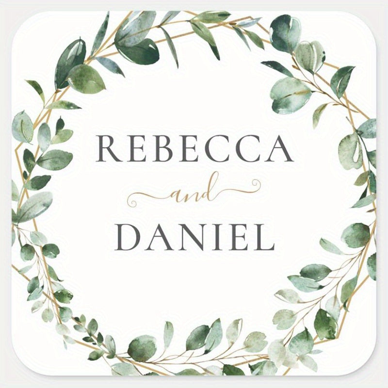 Shaxsiylashtirilgan To'y Sovg'alari Stikerlari - Maxsus Rahmat Etish Etiketkalari, Kvadrat Shakl (3.81-5.99sm), Qog'ozdan Yasalgan, Kelin To'y va Party Sovg'alari uchun Ism va Sana Kiritilgan (Turli Miqdorlarda Mavjud)