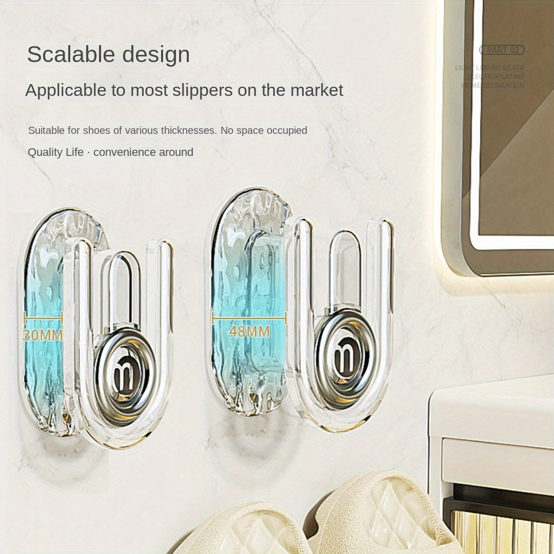 Wall-Mounted Slipper Rack No Drilling Water-Drain Shoe Organizer