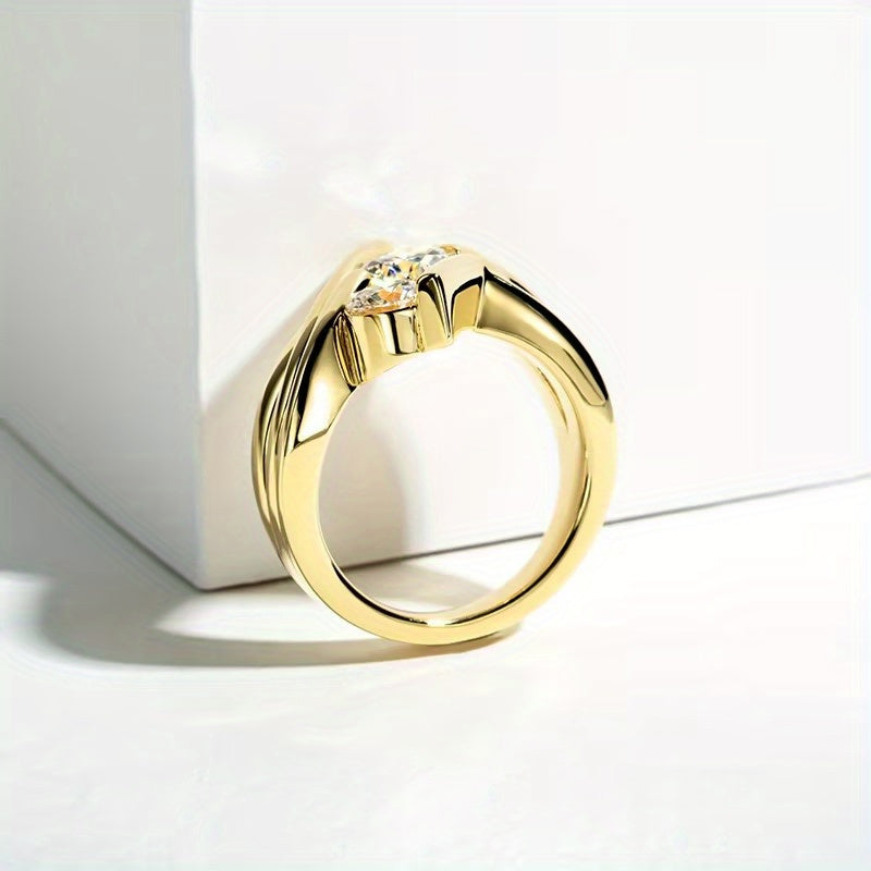 Sterling Silver 2 Carat Moissanite Unisex Minimalist Jewelry for Daily Wear