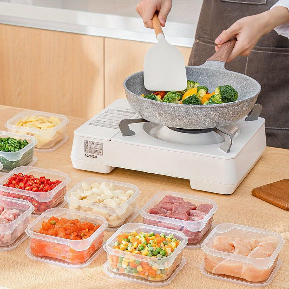 10, 15 va 20 ta to'plamlarda mustahkam ABS yig'iladigan muzxona saqlash idishlari - go'sht va muzqaymoqni saqlash uchun muhrlangan