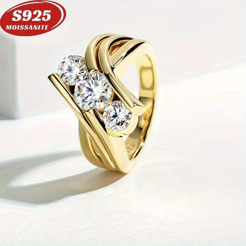 Ayollar uchun 2 Karat Moissanite Sterling Kumush uzuk, taklif uchun zargarlik buyumlari