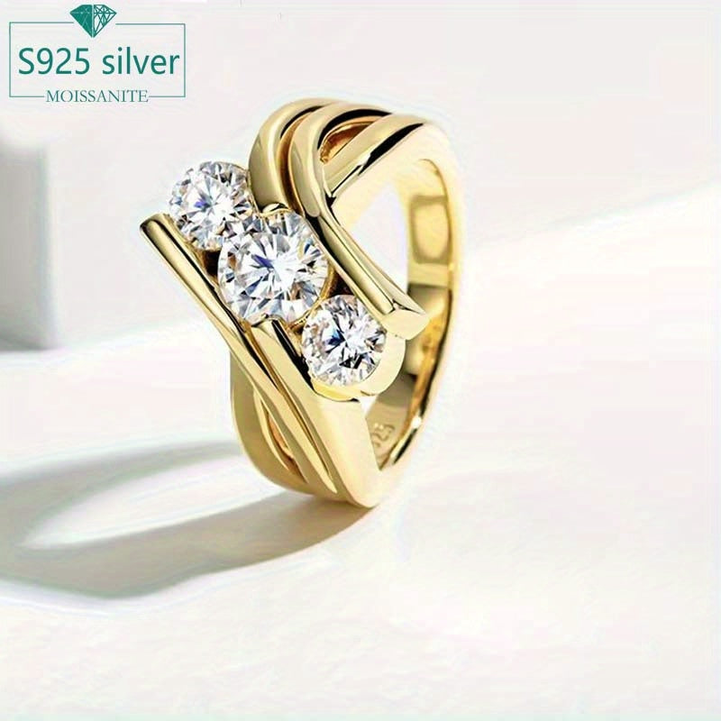 Sterling Silver 2 Carat Moissanite Unisex Minimalist Jewelry for Daily Wear