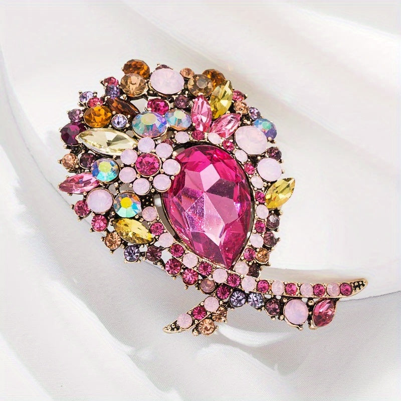 Women's Sparkly Rhinestone Flower Brooch Pin Jewelry Fashion Accessory