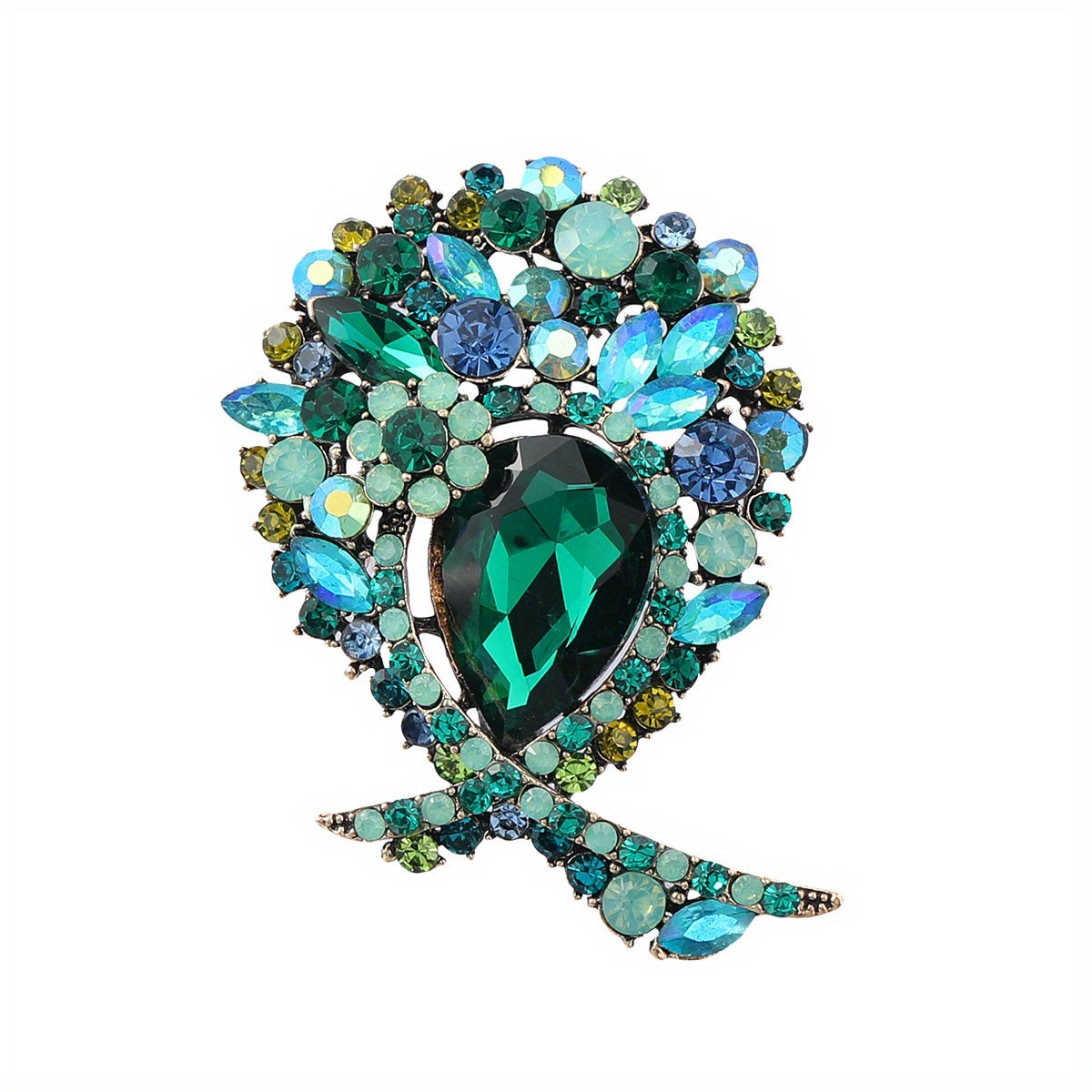 Women's Sparkly Rhinestone Flower Brooch Pin Jewelry Fashion Accessory