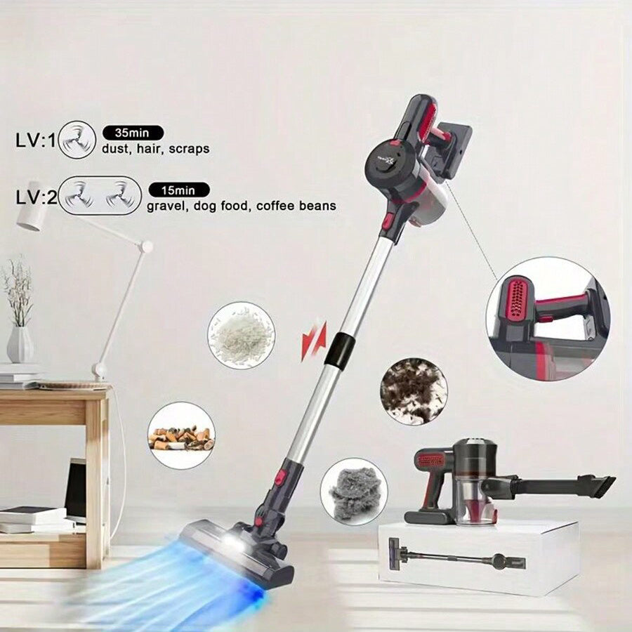 Wireless Handheld Vacuum Cleaner 25Kpa Suction 35Min Runtime LED Headlight Cordless