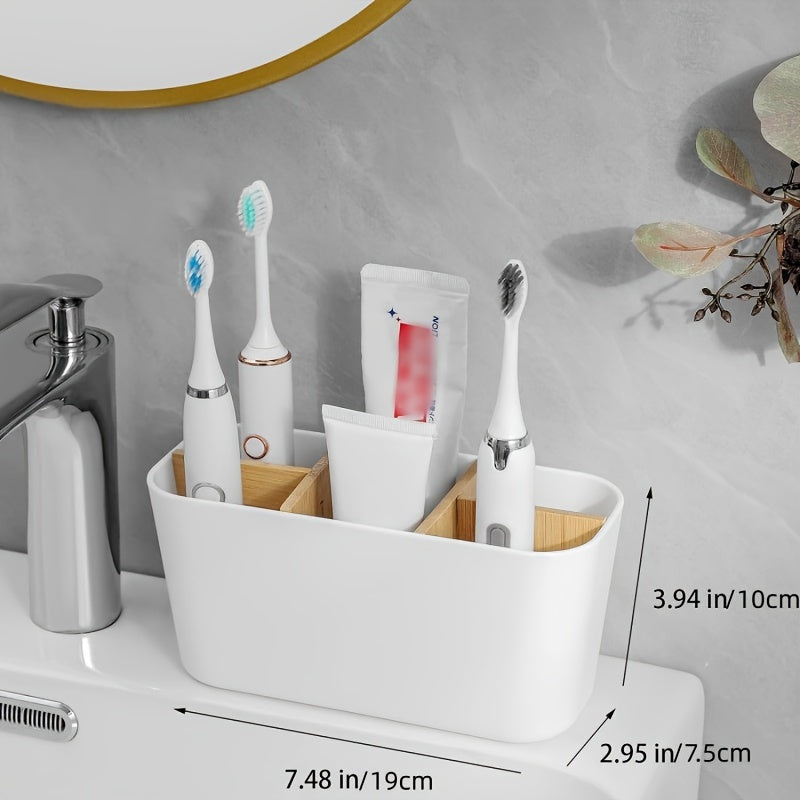 Toothbrush Holder with 5 Slots Countertop Organizer for Bathroom Storage