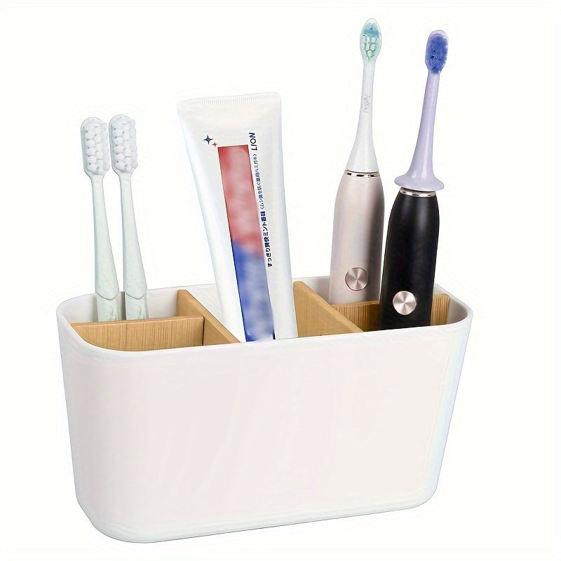 Toothbrush Holder with 5 Slots Countertop Organizer for Bathroom Storage