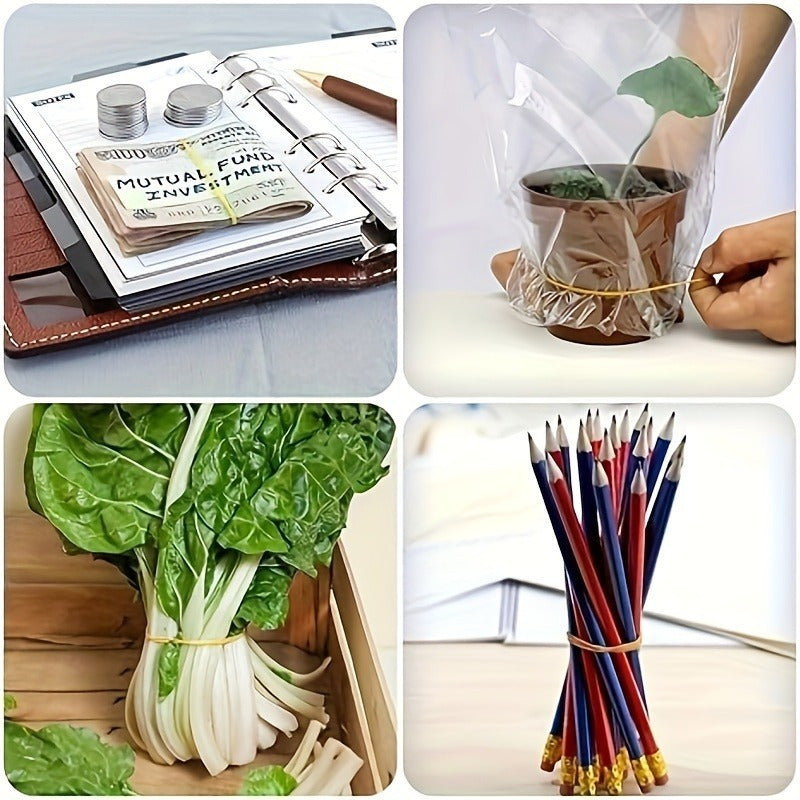 Yellow Rubber Bands 38mm Diameter Durable Natural Rubber Pack of 100 300 or 666