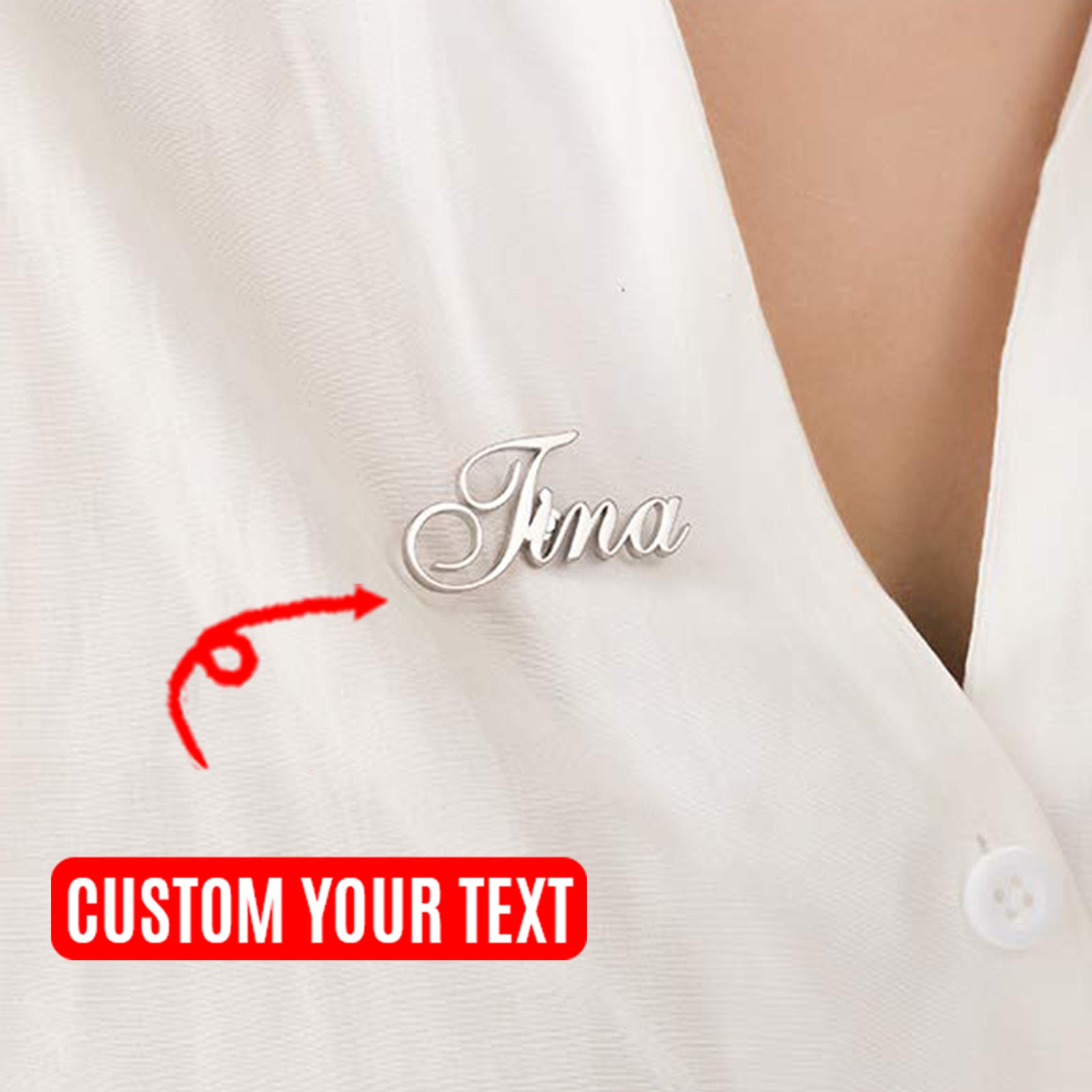 Personalized Name Brooch Pin for Women Gift Jewelry