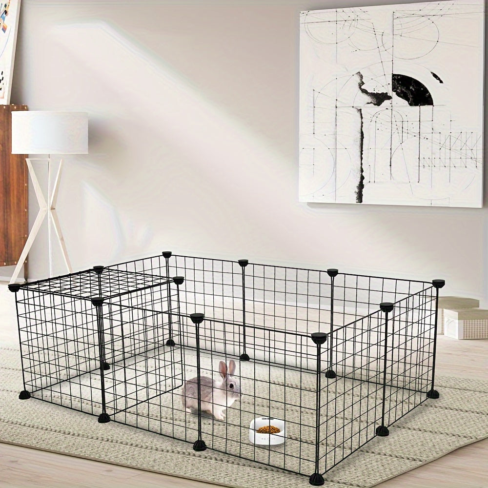 12-Piece Small Animal Indoor Metal Wire Playpen for Rabbits with Assembly