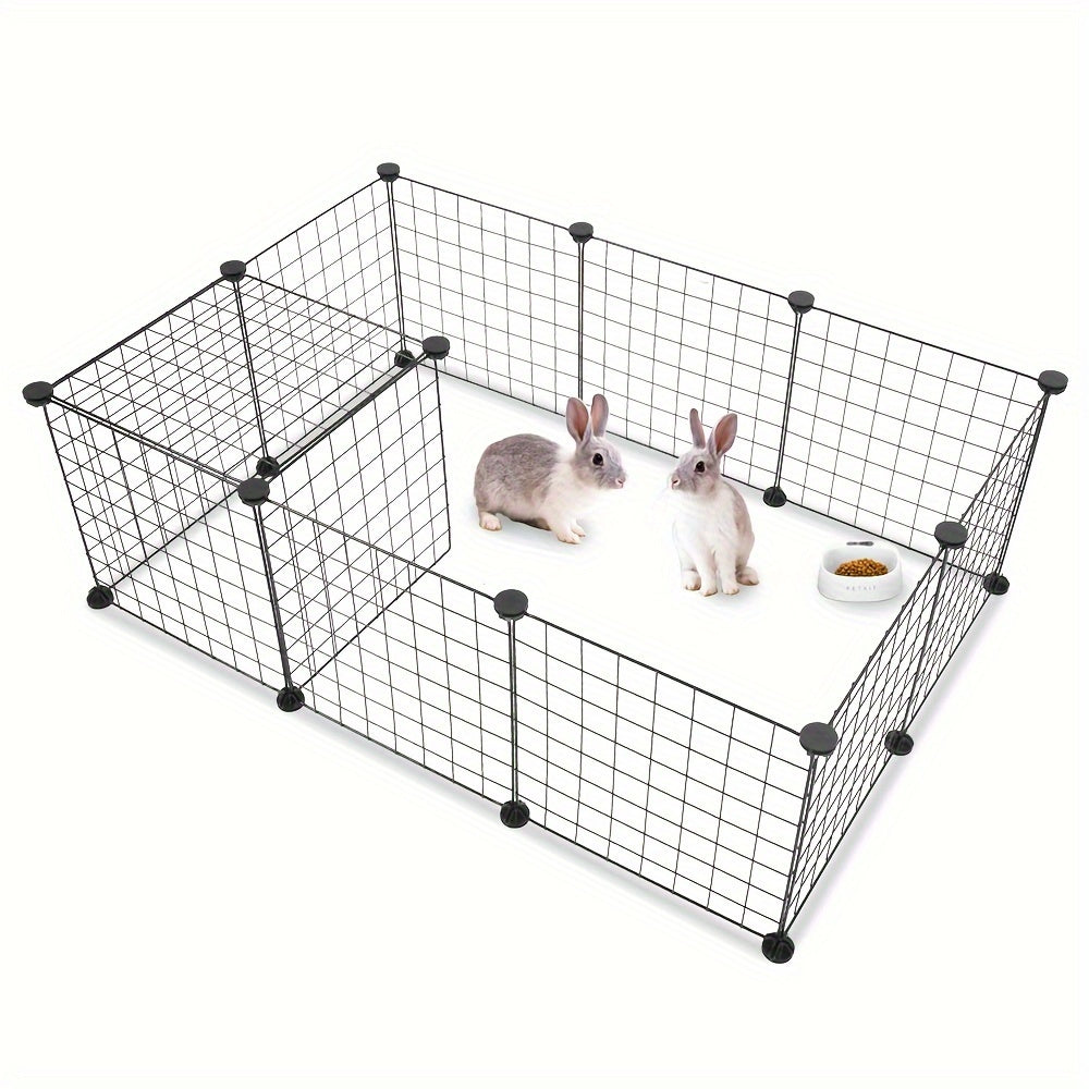 12-Piece Small Animal Indoor Metal Wire Playpen for Rabbits with Assembly