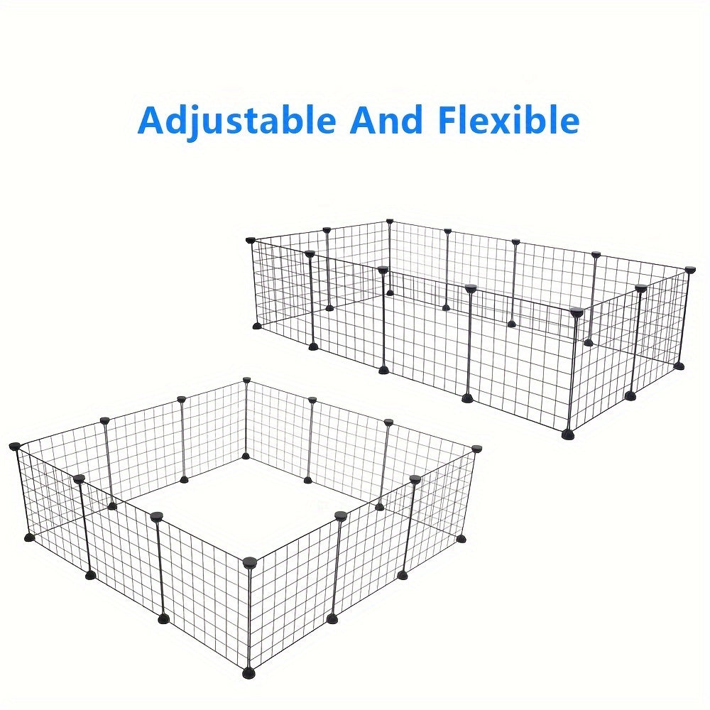 12-Piece Small Animal Indoor Metal Wire Playpen for Rabbits with Assembly
