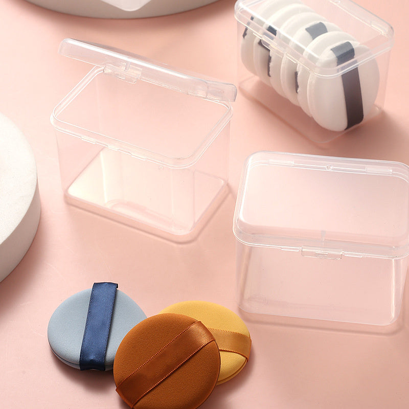 Caja de almacenamiento de plástico con cierre de hebilla para organizar joyas y cosméticos