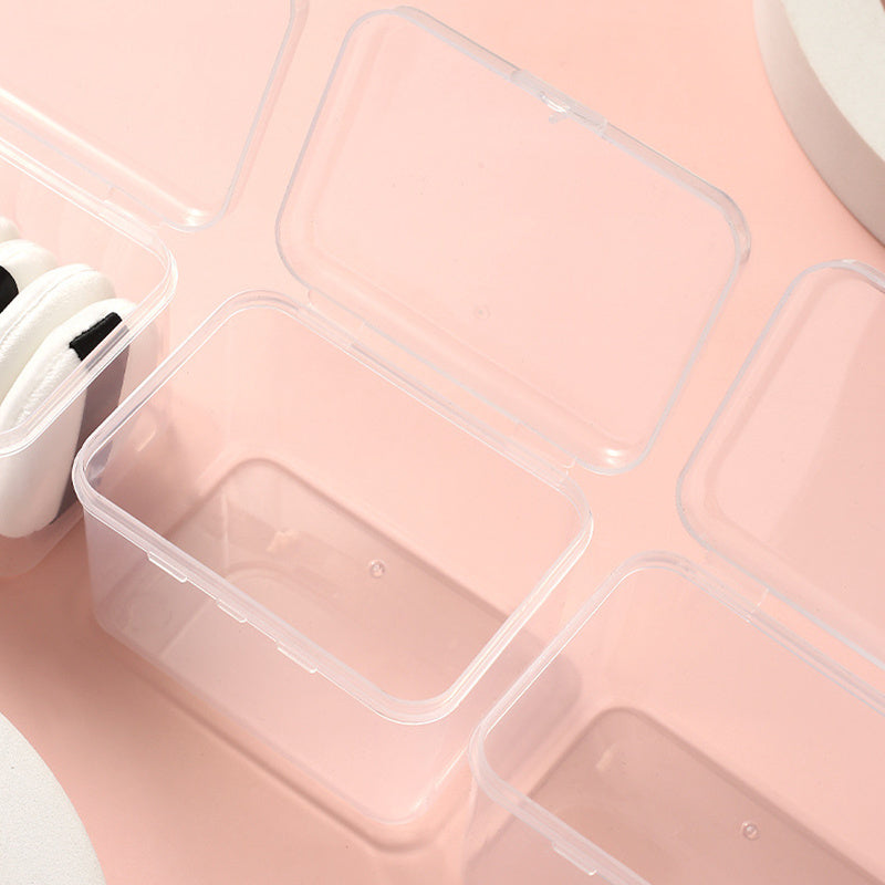 Caja de almacenamiento de plástico con cierre de hebilla para organizar joyas y cosméticos